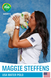 Maggie Steffens Cuddles a Puppy